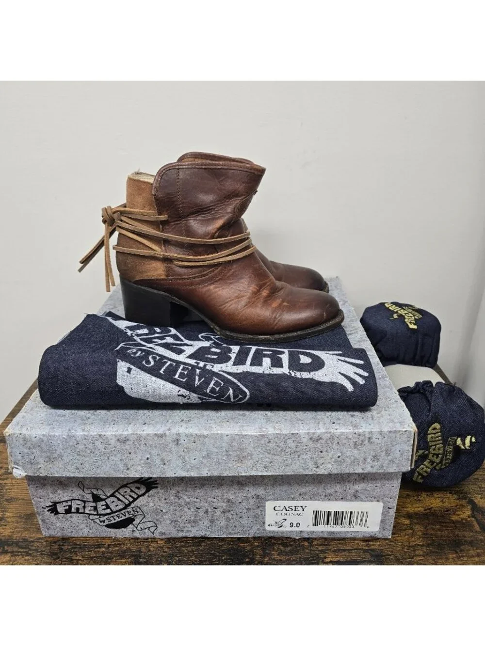 Freebird by Steven Casey Ankle Boots Women's Size 9 Brown Cognac Leather